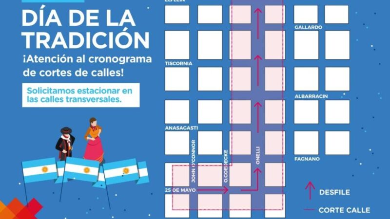 Este sábado es el desfile por el Día de la Tradición sobre calle Onelli